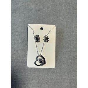 Silver Unicorn Necklace Earrings set‎ child size